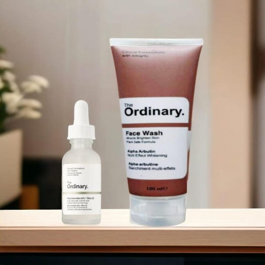Pack Of 2 The Ordinary Niacinamide Serum & The Ordinary Alpha Arbutin Face Wash