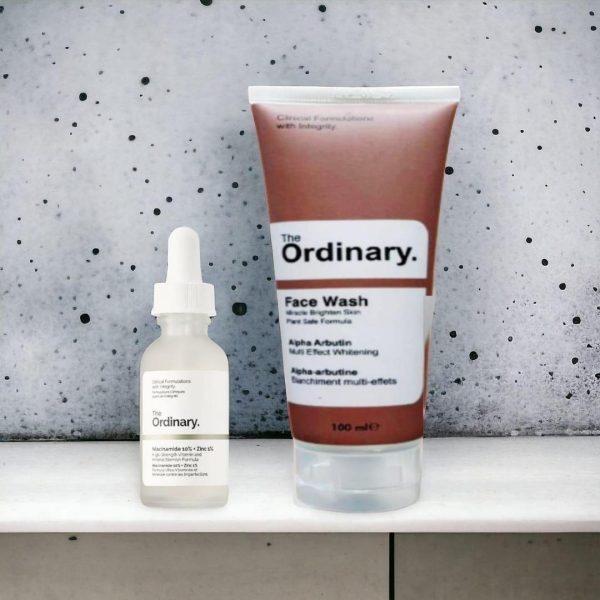 Pack Of 2 The Ordinary Niacinamide Serum & The Ordinary Alpha Arbutin Face Wash